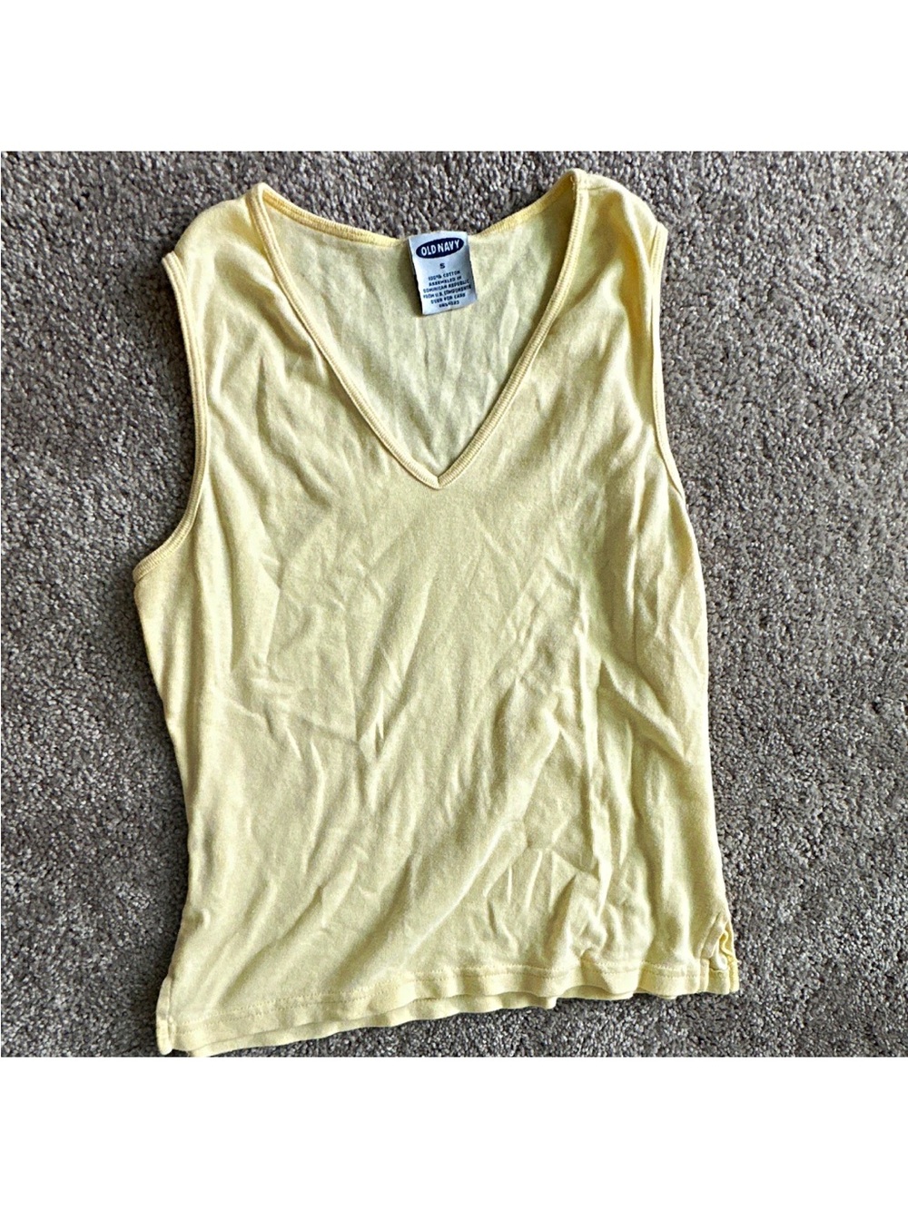Old Navy Yellow V-Neck Sleeveless Tank Top